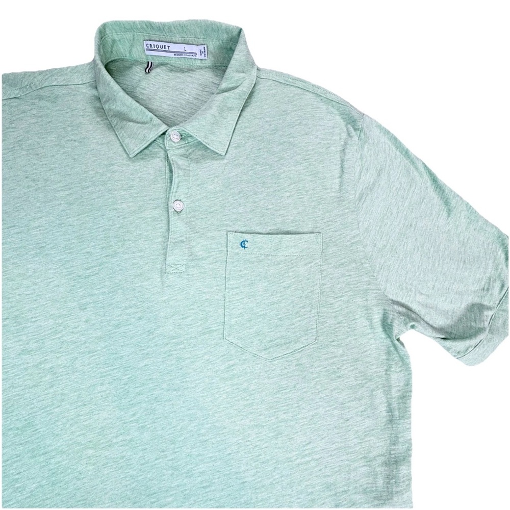 Criquet Polo shirt Men’s Large Green Pocket Golf Preppy
